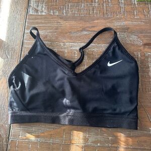 Nike Women's Black Sports Bra with White Logo